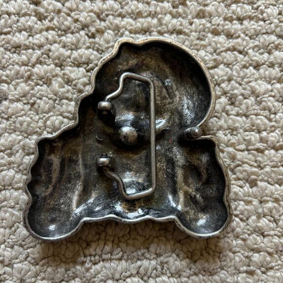 Tapout skulls belt buckle silver and red vintage y2k 2000s emo grunge goth skate - Picture 2 of 2